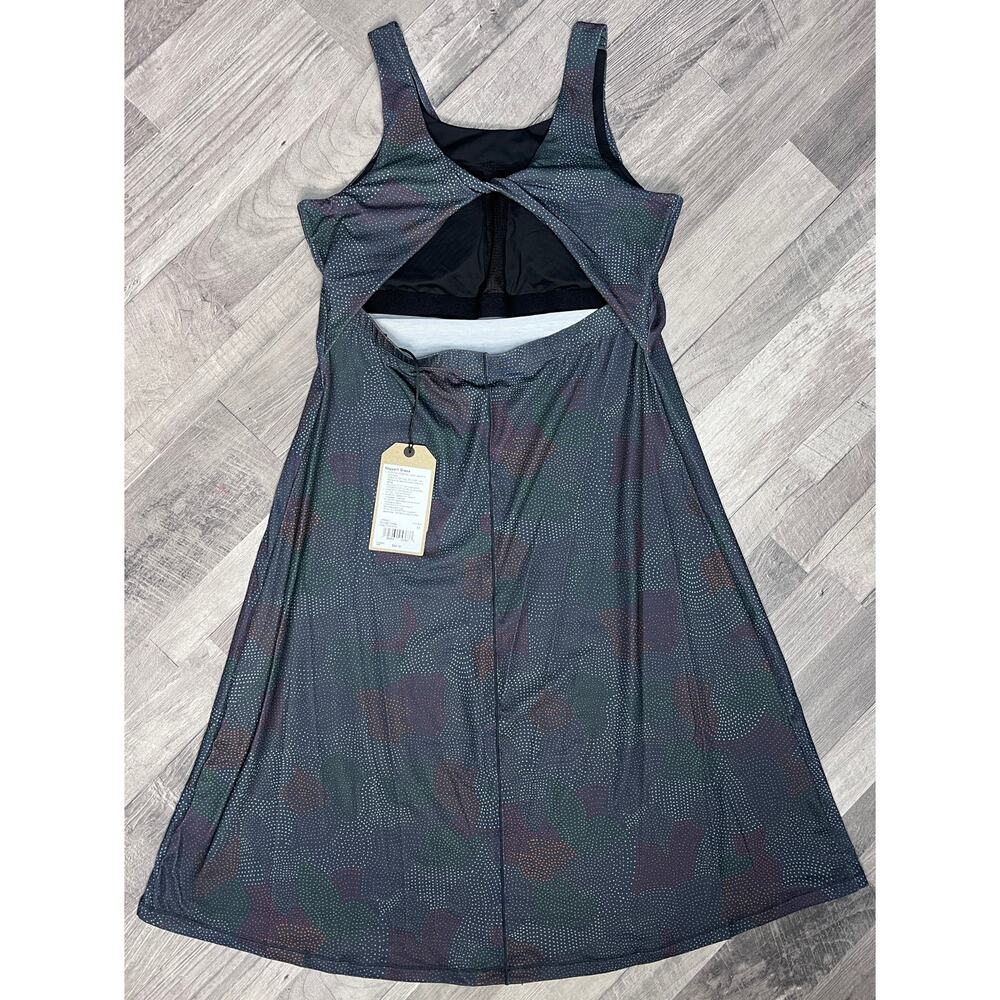 prAna Skypath Dress Deep Pine Dotty Performance Knit Dress WOMEN M vacation - Picture 3 of 7